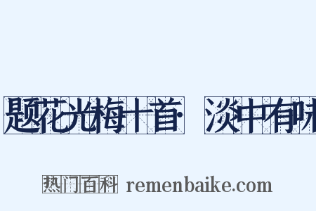 题花光梅十首·淡中有味是什么意思的图片